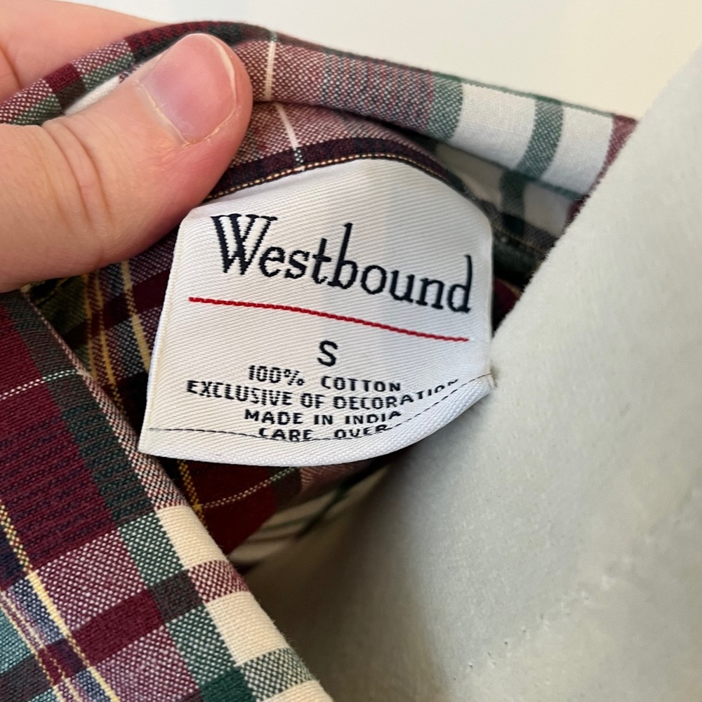 Plaid Button-Up Shirt westbound embroidered - Picture 6 of 8